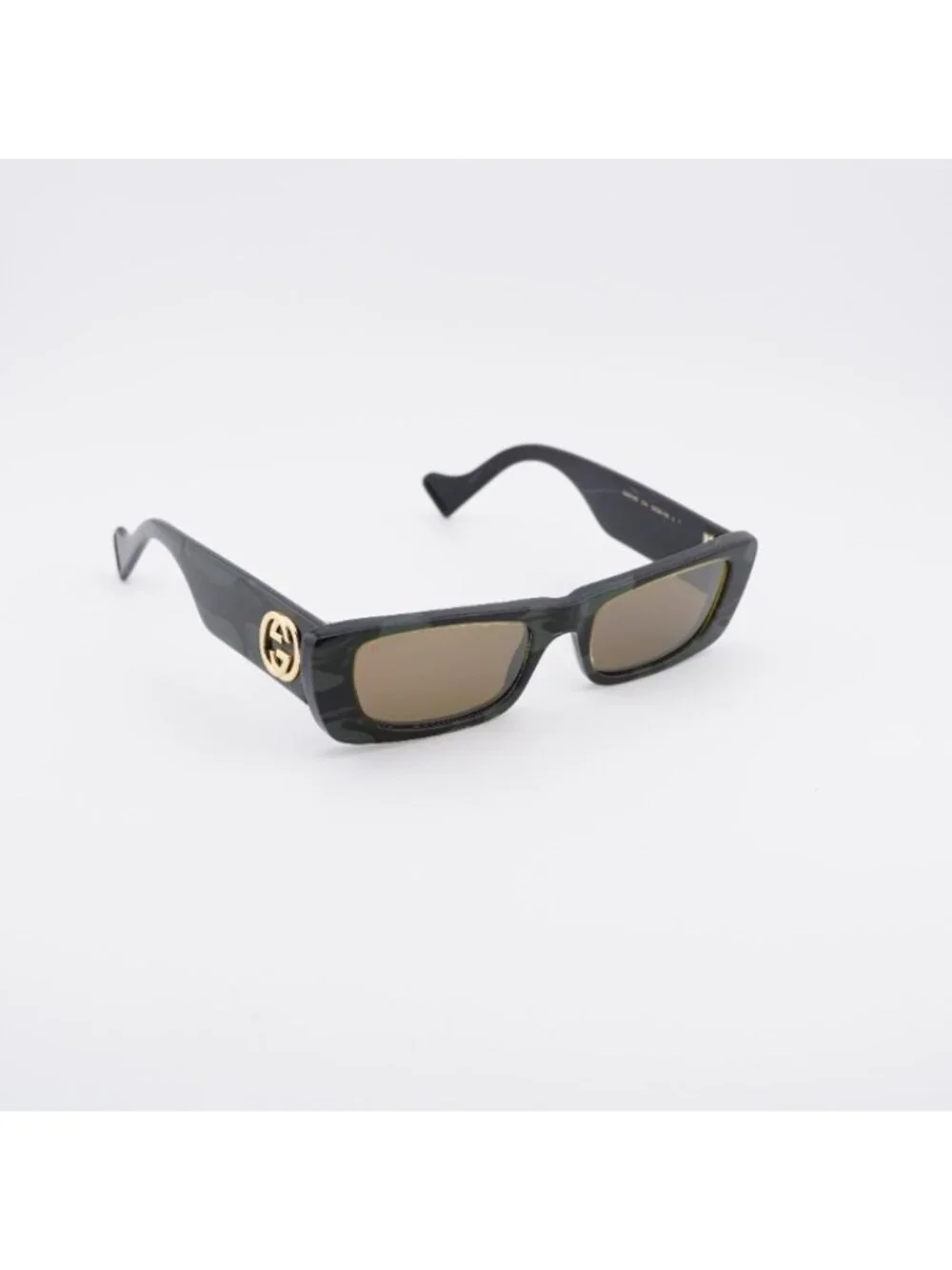 Gucci GG0516S 014 Sunglasses Military Green and Black Havana Rectangle Frame